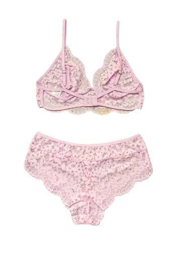 Image of Xs and Os Women's Lace Bra Panty Lingerie Set