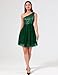 BeryLove Formal One Shoulder Homecoming Sequin Dresses for Teens Women's Sparkly Short Prom Cocktail Party Tulle Glitter Dress 2025 DarkGreen M