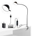 CeSunlight Clamp Lamp, Clip on Lamp, Desk Lamp with Clamp, 10W, 1100 LMS, 3 Color Modes, 10 Brightness Levels, 31 Inches Long Flaxible Gooseneck, Perfect for Craft, Reading, Home, Office