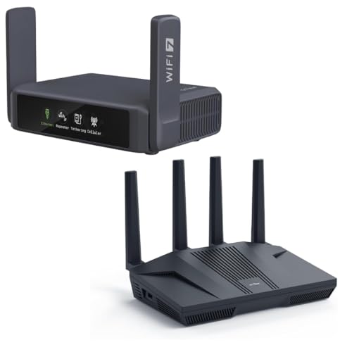 Image of GL.iNet GL-BE3600 (Slate 7) Portable Travel Router & GL.iNet GL-MT6000 (Flint 2) WiFi 6 High Speed Gaming Routers