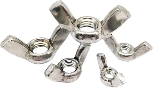 CFFQDQUANB Wing Nuts and Bolts 2/5/10pcs M3 M4 M5 M6 M8 M10 M12 304 Stainless Steel Adjust Thumb Nut Hand Adjust Thumbnut Ear Wing Nut Hardware Nut(10pcs M6)