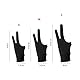 Cyrank Künstlerhandschuh Für Zeichentablett, Atmungsaktiver Digitaler Zeichenhandschuh 3-lagiger 2-Finger-Zeichenhandschuh Für Die Linke Und Rechte Hand Fingerhandschuhe Für Zeichentablett(L)
