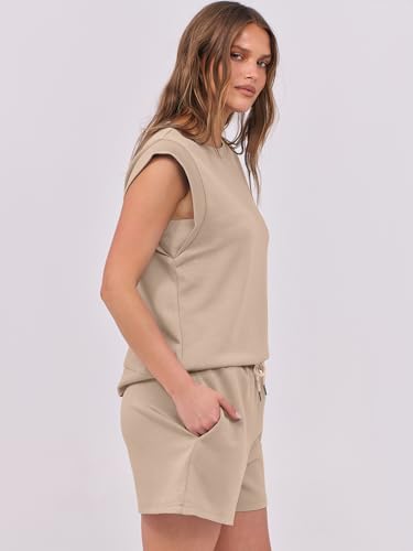 Image of ANRABESS Two Piece Sets for Women 2026 Summer Short Lounge Set Casual Beach Vacation Outfits Spring Sweatsuits Tracksuit