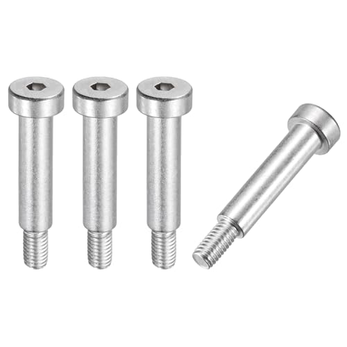 sourcing map 4 bulloni a spalla in acciaio inossidabile 304 8 mm diametro spalla 30 mm lunghezza spalla M6x1 filettatura esagonale bulloni a spalla per industrie di macchine per stampaggio a iniezione