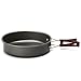 Poêle à barbecue extérieure Camping pique-nique Batterie de cuisine Portable pliable Grande poêle à frire Poêle antiadhésive Casserole de pique-nique Batterie de cuisine extérieure - Noir