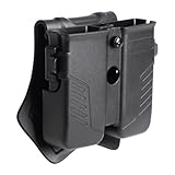 Universal Magazine Pouch,Double Magazine Holster,9mm/.40/.45 Magazine Holder for Beretta/Glock/Ruger/Sig Sauer/S&W/Taurus/H&K Single Stack/Double Stack Magazines, Ambidextrous Adj. OWB Mag Holder.