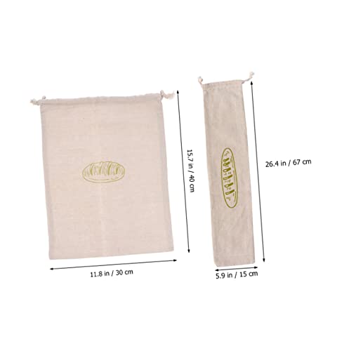 Bolsas de lino para pan de alta densidad UPKOCH reutilizables con cordon de algodon set 3 4