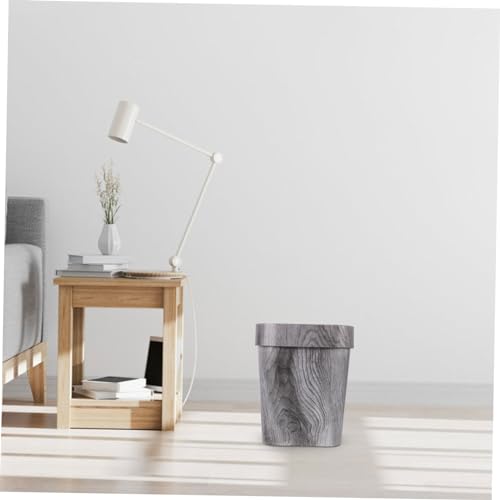 Caneca de basura rectangular sin tapa de plástico gris miniatura 6