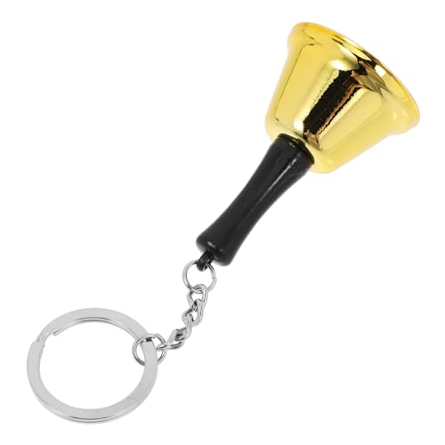 Angoily Mini Campana de Mano Metálica Dorada para Educativo para Desarrollo Auditivo Campana de para Escuela Restaurante y Tienda Decorativa y Resistente