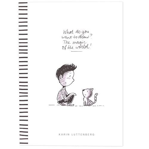 Paperfuel PF203610 Skizzenbuch, Zeichenblock, What Do You Draw, 300 Gramm/m², 40 Blätter, DIN A6, für Handlettering, Scrapbooking und andere Papierbasteleien, White, Einheitsgröße Cover