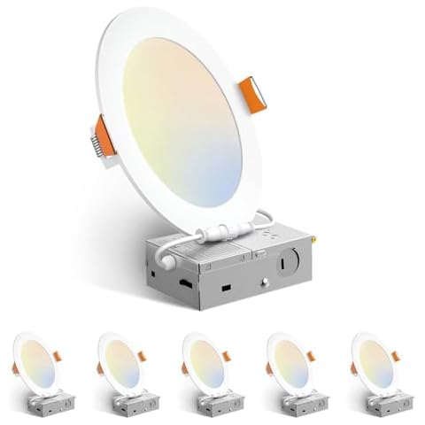 Amico 6 Pack Ultra-Thin LED Recessed Ceiling Light Cover