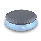 Poolabdeckung 366 cm für Quick Up Pools - runde graue PVC-Abdeckplane mit Kordelzug
