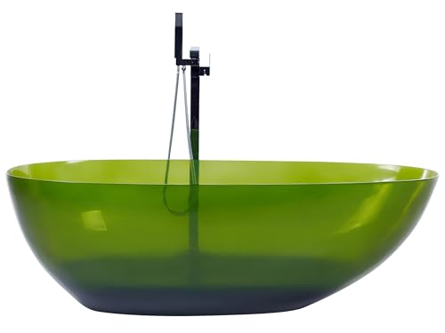 Badewanne Mineralwerkstoff grün oval 169 x 78 cm freistehend modern Blancarena
