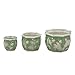 Galt International Green & White Floral Porcelain Ceramic Decorative Flower Pot 8