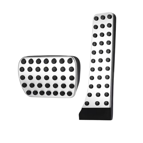 A ABSOPRO 2pcs Gas and Brake Pedals Pads Cover Anti-Slip for Mercedes-Benz C E S GLC GLE GLK SLK CLS SL Class Stainless Steel Car Pedals Accessories No Drill Item Replacement