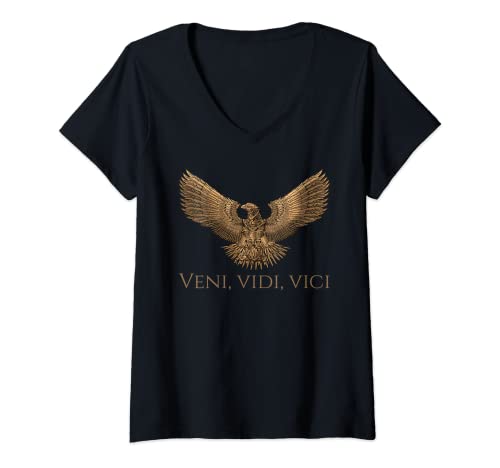 Mujer Ancient Rome SPQR Steampunk Legion Eagle - Veni Vidi Vici Camiseta Cuello V