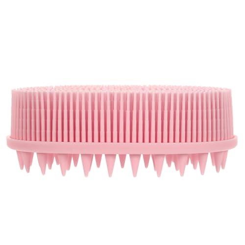 TEHAUX Cepillo de Baño de Silicona para Bebés Doble Cara Color Rosa Punta Masajeador Suave Práctico y Ligero para Cuidado Infantil y Uso Doméstico