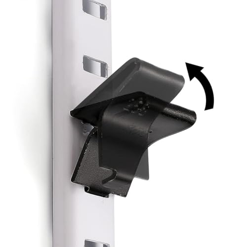Image of Shelf Clips, Hosrnovo Adjustable Shelf Brackets for 255 Standard Pilaster, Heavy Duty Metal Shelving Brackets Clips for Kitchen Cabinet Bookcase (Black) (28)