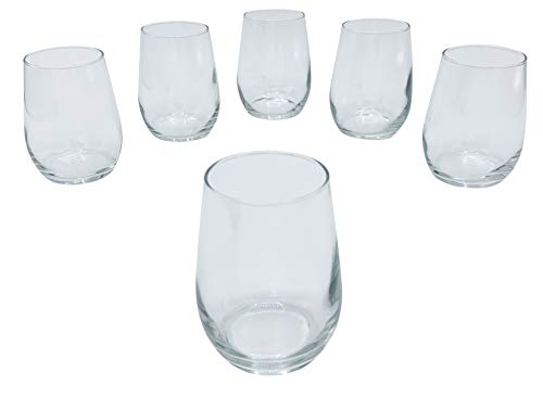 6 Oz Mini Tester Libbey Stemless Wine Drinking Glasses/Glass 260/Set Of 6/Glassware Cocktail Bar Party #TOP1