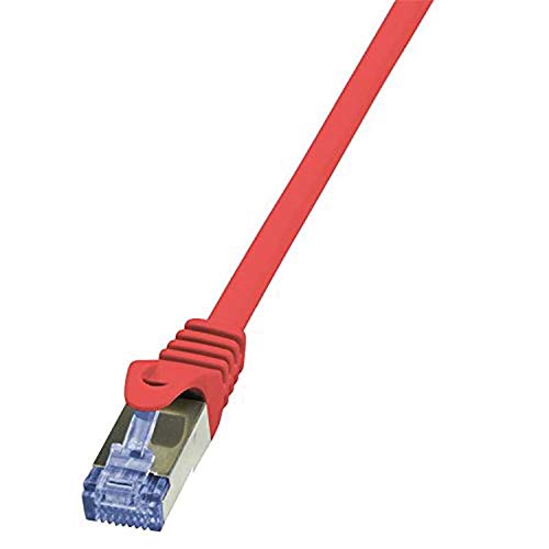 LogiLink CQ3084S Cat.6A 10G S/FTP PIMF PrimeLine Ethernet Cat6 Patch Cable, 7.50 Meter Length, Red