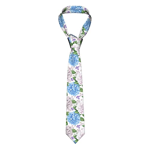 Corbata De Hombre Flores De Hortensia Rosa Y Azul De Jumusi Elegantes Corbata De Boda Ajustable Gravatas Hommes Para Business Cosplay Casual