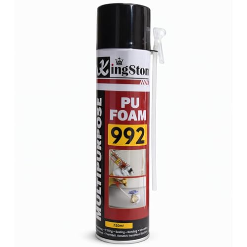 Image of Kingston Multipurpose Expandable PU Foam Insulation Sealant Spray for Window, Tile, Door, AC Gaps & HVAC Applications, 750 ml - 1Pc + 1Pc Straw