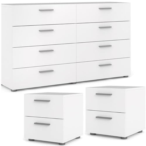 Home Square 2003377-PKG 3 Piece Double Dresser And Nightstand Bedroom Set In White cover