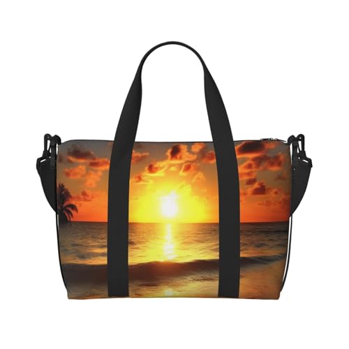 Travel Duffel Bags Personal Item Bag Carry on Luggage Bag Training Handbag Lightweight Waterproof Sports Gym Bag Beach Sunrise Weekender Bag for Women Men