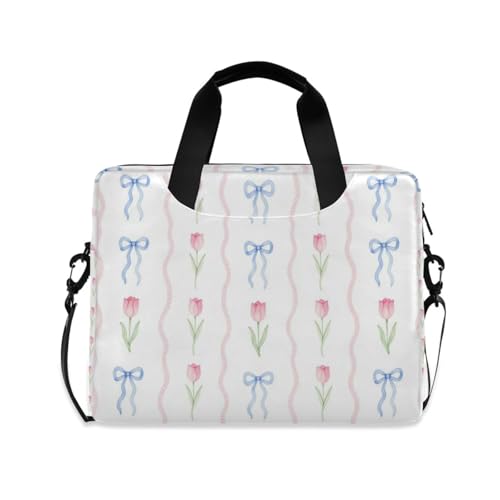 Bolso para portátil vintage azul con cinta y asa 15.6 pulgadas