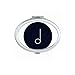 White Music Mim Notes Black Mirror Oval Portable Hand Pocket Makeup