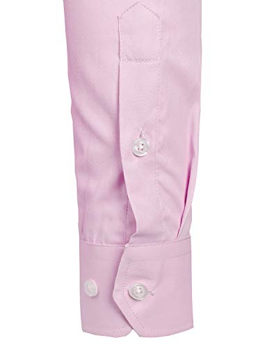 ZEROYAA Men's Long Sleeve Dress Shirt Solid Slim Fit Casual Business Formal Button Up Shirts with Pocket