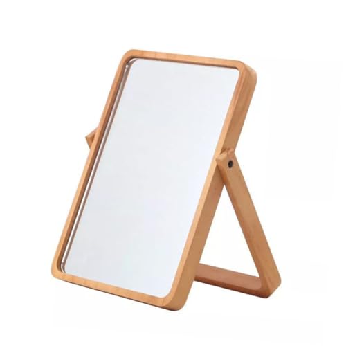 Espejo de Escritorio Rectangular con Marco de Madera
