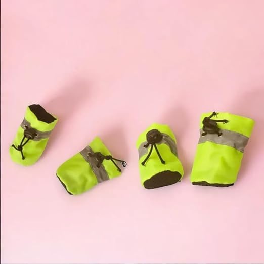 Image of 100% Polyester Warm Comfortable Water Resistance Pet Boots /Shoes for Dogs & Cats (Neon Green, Large)