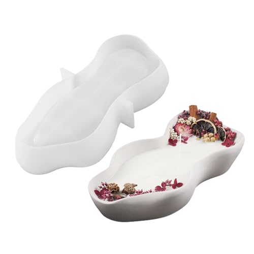 Anulely Moldes de bandeja de resina de silicona, molde de fundición de silicona, molde de posavasos irregular, molde de bandeja de resina epoxi, molde de fundición para almacenamiento de joyas