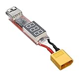 powerday XT60-Plug Connector to USB Plug Connector with Voltage LCD Display for iPhone Android