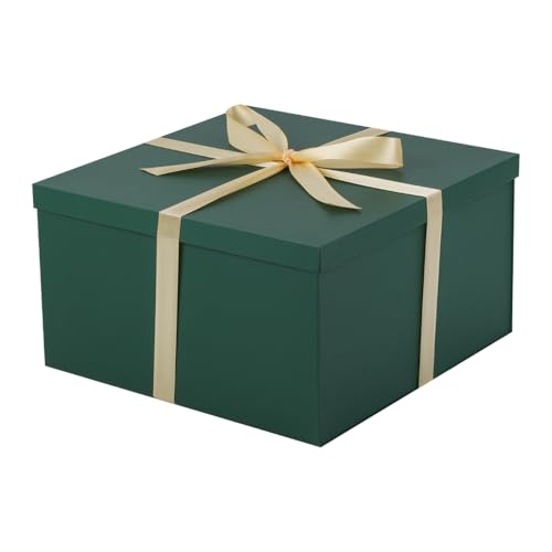1Pcs Green Extra Large gift box with lids 16.5×13×8 Inches gift boxes for presents,Birthday Box (include Ribbon, Paper Shred Filler Gift Card & Envelopes)