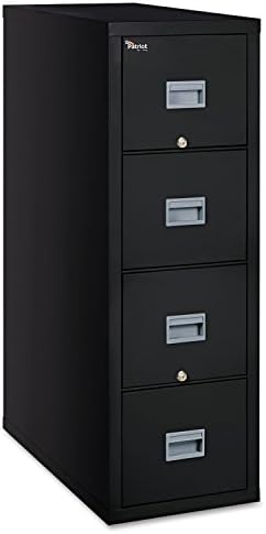 FireKing Patriot 4P1831-CBL One-Hour Fireproof Vertical Filing Cabinet, 4 Drawers, Deep Letter, 18" W x 31" D, Black, Made in USA