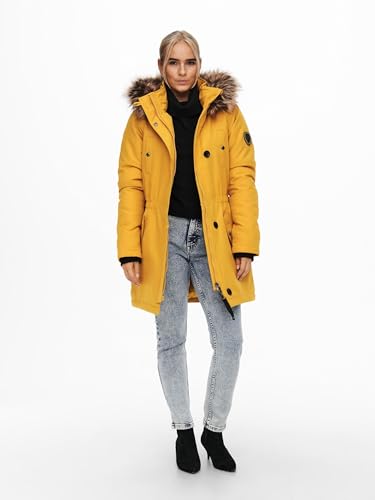 ONLY Damen Winterparka Iris 15213755 Damenjacke mit Fellkapuze black: black fur XXL