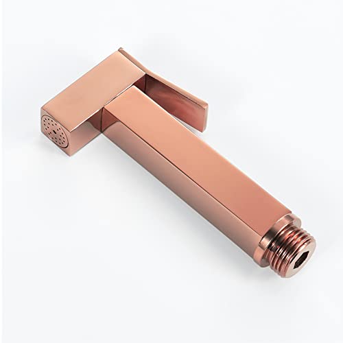 Bidé de mano de oro rosa para inodoro con manguera resistente de acero inoxidable 5