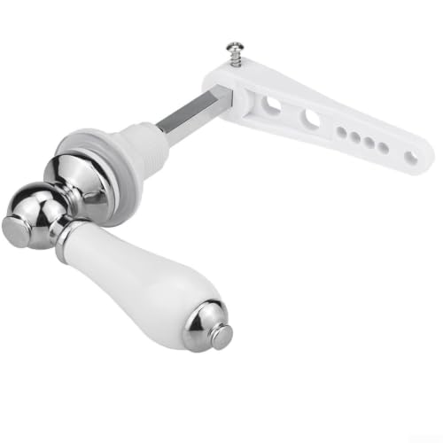 Kit de repuesto de brazo de descarga de inodoro de aleación de zinc, resistente a la corrosión, metal para la mayoría de tanques, 10,5 cm de longitud, color plateado
