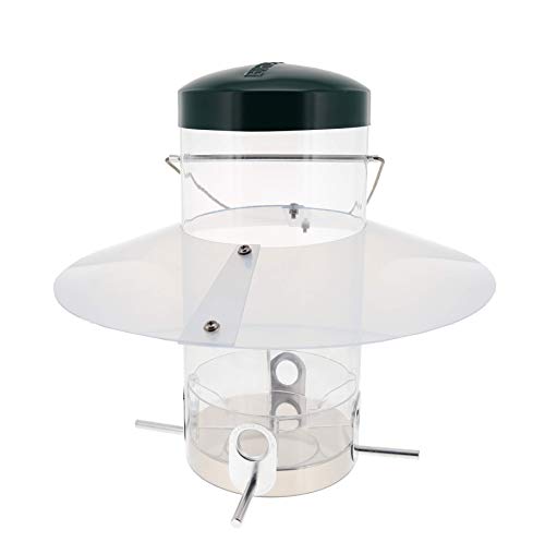 Birds Choice NP435 Classic Feeder, Hanging Bird Feeder w/ Baffle/Weatherguard, 1.2 Gallons, Green