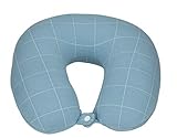 Betz Nackenkissen Relax Reisekissen Reise Nackenhörnchen Füllung Microkügelchen KARO Farbe hellblau