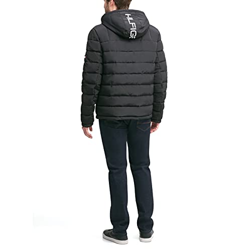 Image of Tommy Hilfiger Men's Midweight Sherpa Lined Hooded Water Resistant Puffer Jacket