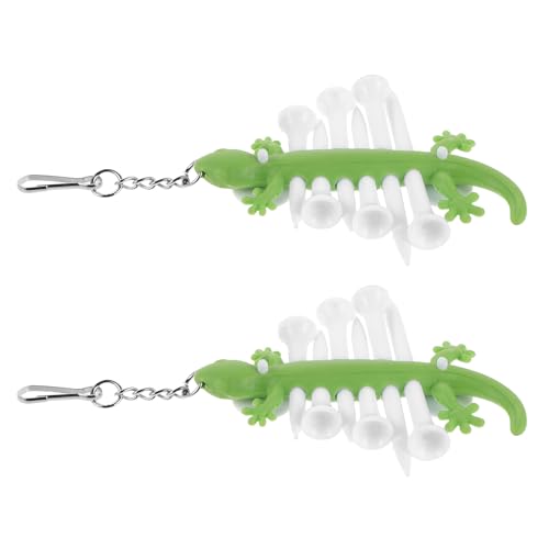 Porte-Tees de Golf Accessoire Portable Gecko avec Clip et Mousqueton pour Sac