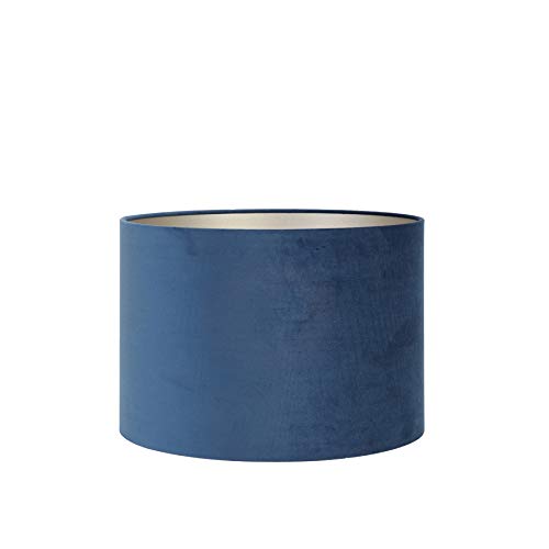 Light & Living Velour Abat-jour cylindrique Bleu pétrole 50-50-38 cm Cover