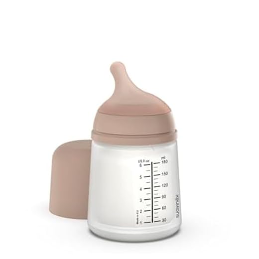 Suavinex Zero Zero Anti Colic Baby Bottle, No 1 Spanish Baby Bottle Brand, Minimize Bottle Rejection & Nipple Confusion, Perfect for Breastfeeding Babies, 6oz/180mL, Medium Tone, Adaptable Flow Nipple