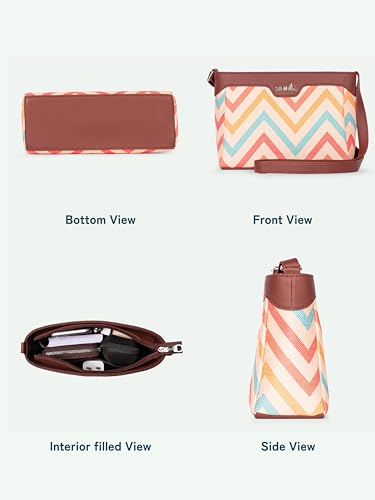 ZOUK Printed Vegan Leather Harmony Sling Bag With Adjustable Strap For Women's Girls