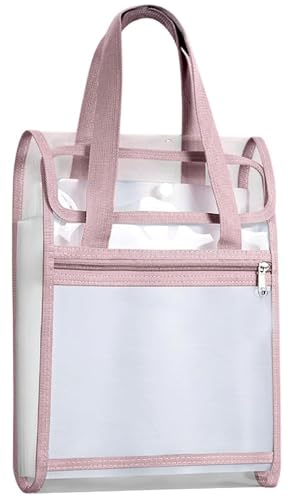 Image of Shuttle Art Transparent Vertical File Folder Tote Bag - 13-Pocket Expanding Accordion A4 Document Organizer with Zipper Pocket, Waterproof Office /School Storage Bag, Multi-Color Document Carrier