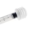 Juvale Medicine Bottle Adapter for Syringe - 45 Pack, 17/21/24 mm, Clear Polypropylene - Press-In Bottle Adapter for Oral Syringes - For Pediatric & Veterinary Dosing