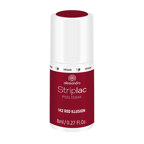 alessandro Striplac Peel or Soak -VEGAN- RED ILLUSION - LED-Nagellack in sattem Rot - Für perfekte Nägel in 15 Minuten…
